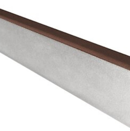 Садовый бордюр SteinRus, БР 100.20.8R, гладкая, частичный прокрас, коричневый, 1000*200*80 мм