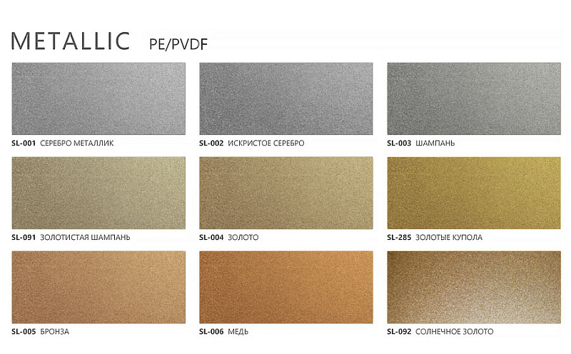 Алюминиевая композитная панель SIBALUX РФ METALLIC