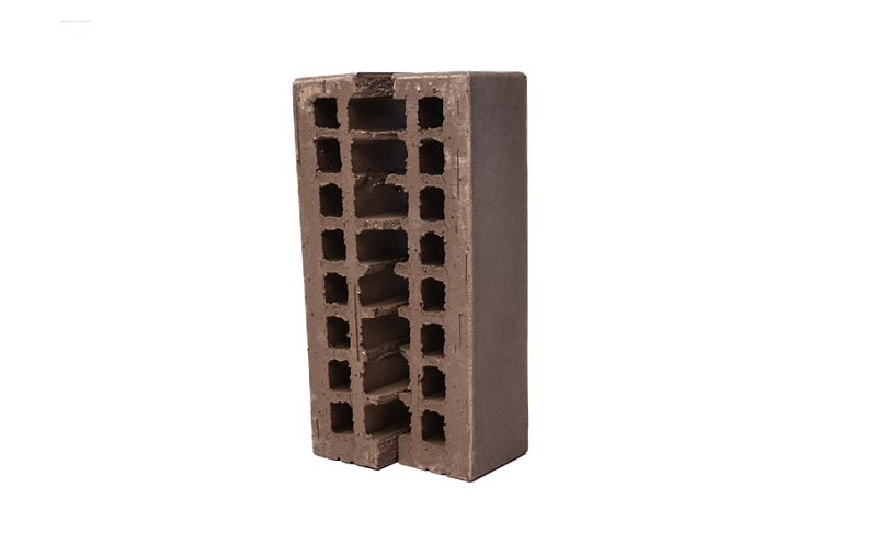 Кирпич облицовочный Губский КЗ с надрезом, гладкий, коричневый, 250*120*65 мм
