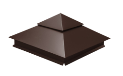 Колпак на столб Двойной Grand Line, 0,5 Quarzite lite, RAL 8017, 390*390 мм