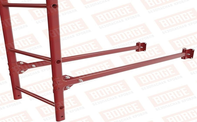 Лестница фасадная Borge (нижняя секция) оцинкованная RAL 3011, 2,7 м