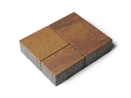 Плитка тротуарная Старый город Б.1.Фсм.6 листопад гладкий осень, комплект 3 шт, толщина 60 мм