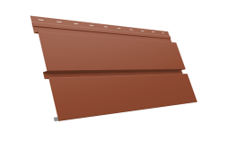 Софит металлический Grand Line Квадро брус без перфорации, сталь 0,5 мм PurLite Matt, RAL 8004 терракота