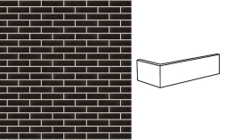 Клинкерная плитка угловая King Klinker Free Art 17 Onyx black, 240*71*115*10 мм