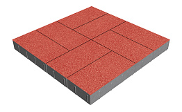 Плитка тротуарная SteinRus Грас, Antico, красный, 400*200*80 мм