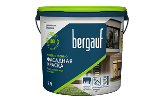Краска фасадная Bergauf MINERAL TECHNO, водно-дисперсионная акриловая, база А, 9 л