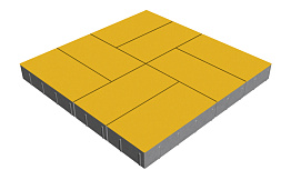 Плитка тротуарная SteinRus Грас Б.4.П.8, гладкая, желтый, 400*200*80 мм