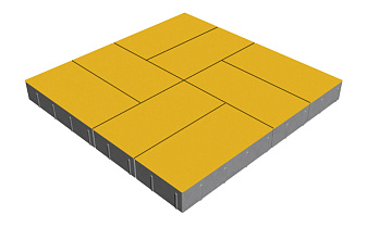 Плитка тротуарная SteinRus Грас Б.4.П.8, гладкая, желтый, 400*200*80 мм