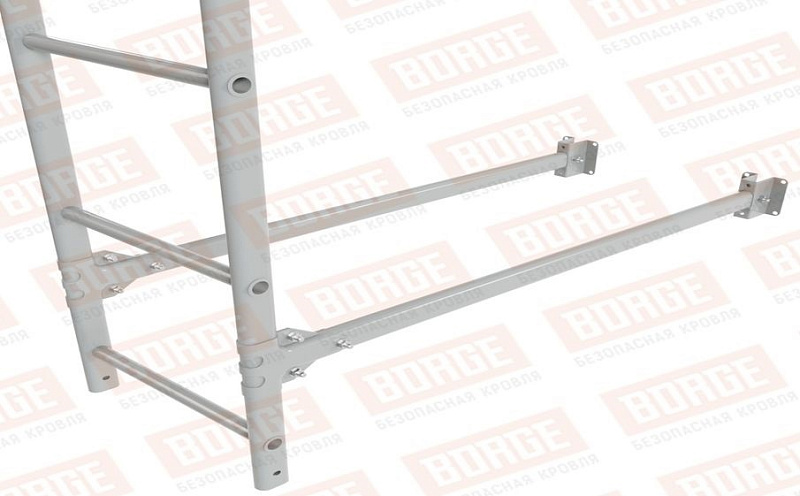 Лестница фасадная Borge (верхняя секция) оцинкованная RAL 9006, 1,8 м