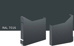 Заглушка правая для маскирующей планки KROP UNI PVC/STAL, RAL 7016