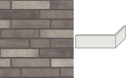 Клинкерная плитка угловая Stroeher Wasserbrand, 676 graumelange, 240*115*52*12 мм