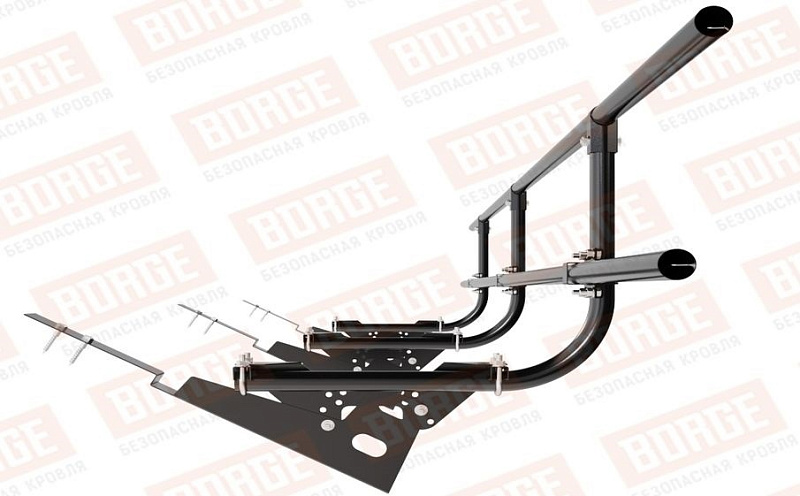 Кровельное ограждение Borge для черепичной кровли оцинкованное RAL 9005, 300*60 см