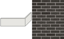 Клинкерная угловая плитка Feldhaus Klinker NF 14 W855 amena geo nero 240*71*115*14 мм