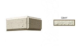 Рустовый камень угловой элемент White Hills 853-05 белый, 260*300*142*21-40 мм