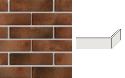 Термопанель угловая на пенополистироле (ППС) 80 мм с клинкерной плиткой BestPoint Retro Brick Chili