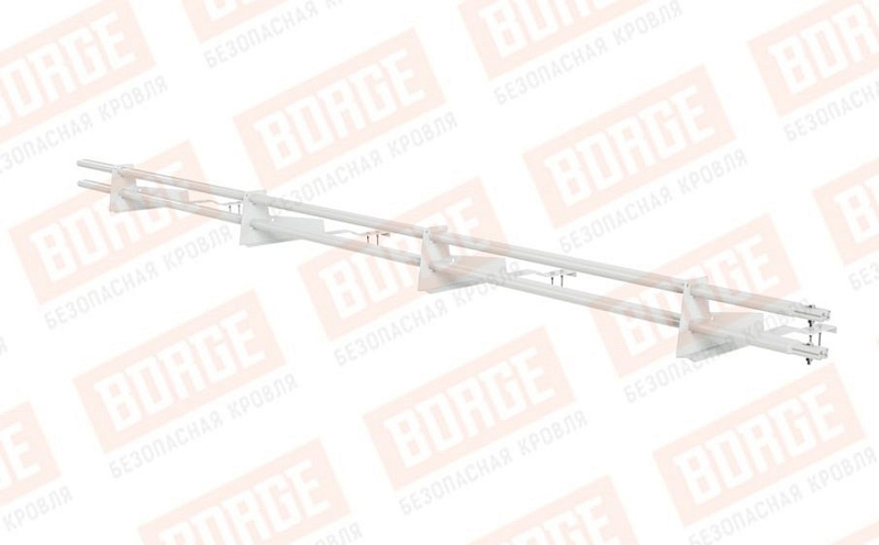 Снегозадержатель трубчатый Borge для черепичной кровли оцинкованный RAL 9003, 3 м