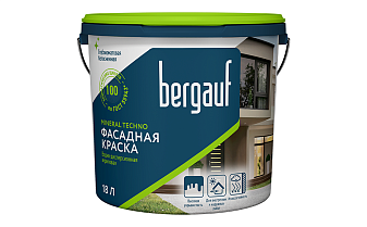 Краска фасадная Bergauf MINERAL TECHNO, водно-дисперсионная акриловая, база А, 18 л