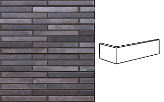 Клинкерная плитка угловая King Klinker KING SIZE LF18 Obsidian shadow, 240*52*115*14 мм
