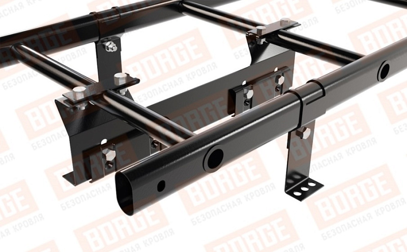 Лестница кровельная Borge для фальцевой кровли оцинкованная RAL 9005, 1,8 м