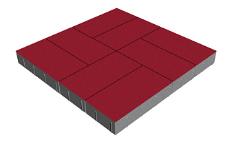 Плитка тротуарная SteinRus Грас Б.4.П.8, гладкая, винный, 400*200*80 мм