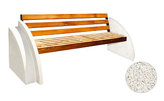 Деревянная скамья с бетонными опорами ВЫБОР СК-6 гранит цвет белый 2,3 м