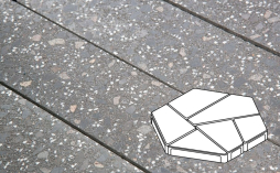 Плитка тротуарная Готика, Granite FINO, Полигональ Б.8.Фсм.8, Ильменит, 893*780*80 мм