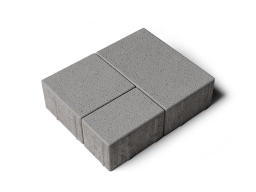 Плитка тротуарная Старый город Б.1.Фсм.8 стандарт гладкий серый, комплект 3 шт, толщина 80 мм