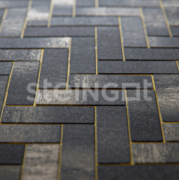 Плитка тротуарная Steingot Колормикс, Паркет, Графитовый камень (Stein Black), 240*80*60 мм
