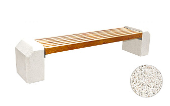 Деревянная скамья с бетонными опорами ВЫБОР СК-3 гранит цвет белый 2,42 м