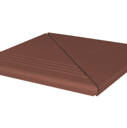 Клинкерная ступень угловая деленная венецианская гладкая King Klinker 03 Natural brown, 330*330*14 мм