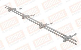 Снегозадержатель трубчатый Borge для черепичной кровли оцинкованный RAL 9006, 3 м