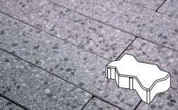 Плитка тротуарная Готика, City Granite FINERRO, Зигзаг/Волна Б.2.Ф.6, Галенит, 225*112,5*60 мм