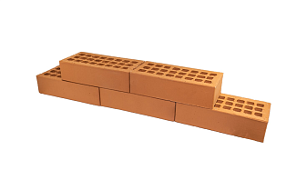 Кирпич облицовочный Губский КЗ, гладкий, морковный, 250*120*65 мм