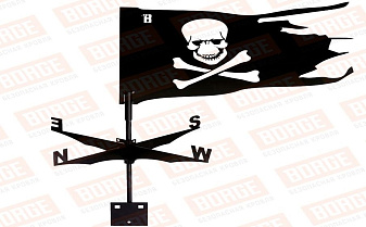 Флюгер Borge Пиратский флаг, 485*335 мм, RAL 9005