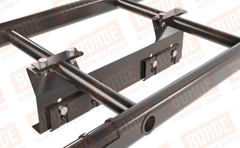 Лестница кровельная Borge для фальцевой кровли оцинкованная RAL 8019, 2,7 м