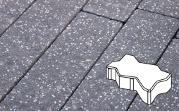 Плитка тротуарная Готика, Granite FINERRO, Зигзаг/Волна Б.2.Ф.6, Ильменит, 225*112,5*60 мм