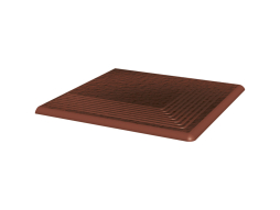 Клинкерная угловая ступень с насечками Paradyz Cloud, Rosa структурная, 300*300*11 мм