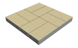 Плитка тротуарная SteinRus Грас Б.4.П.8, Native, слоновая кость, 400*200*80 мм