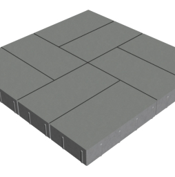 Плитка тротуарная SteinRus Грас Б.4.П.8, гладкая, серый, 400*200*80 мм
