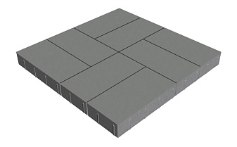 Плитка тротуарная SteinRus Грас Б.4.П.8, гладкая, серый, 400*200*80 мм
