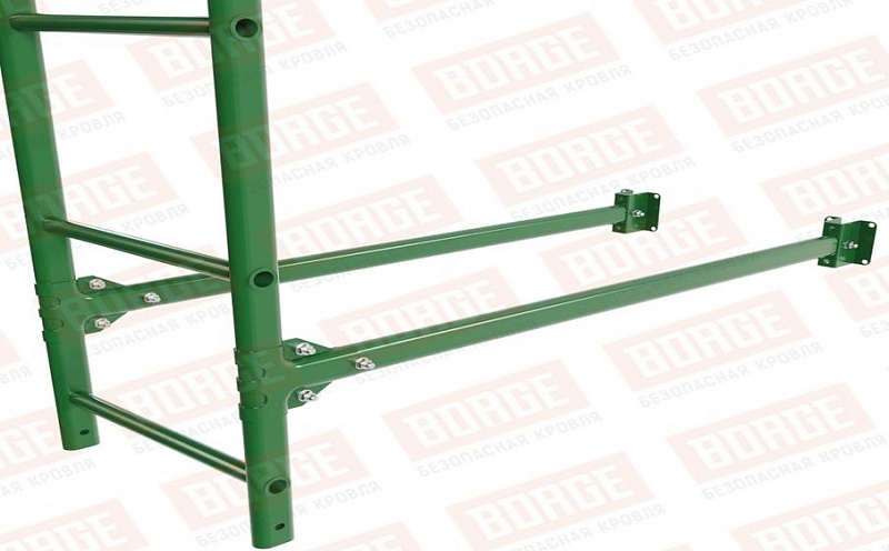 Лестница фасадная Borge (нижняя секция) оцинкованная RAL 6002, 2,7 м