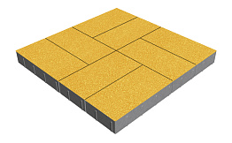 Плитка тротуарная SteinRus Грас, Antico, желтый, 400*200*80 мм