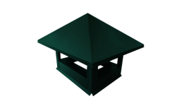 Дымник на трубу Grand Line 520*390 мм 0,45 PE с пленкой RAL 6005 зеленый мох