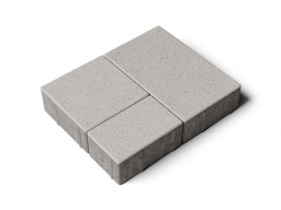 Плитка тротуарная Старый город Б.1.Фсм.6 стандарт гладкий белый, комплект 3 шт, толщина 60 мм