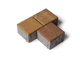 Плитка тротуарная Квадрат Б.3.К.6 листопад гладкий осень, 100*100*60 мм