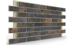 Термопанель на пенополиуретане (ППУ) с клинкерной плиткой BestPoint Exclusive Metal Dark 1166*616*65 мм