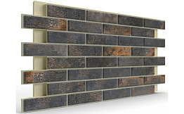Термопанель на пенополиуретане (ППУ) с клинкерной плиткой BestPoint Exclusive Metal Dark 1166*616*65 мм