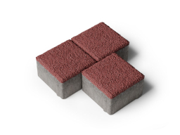 Плитка тротуарная Квадрат Б.3.К.6 гранит красный, 100*100*60 мм