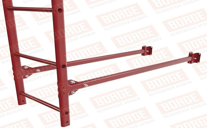 Лестница фасадная Borge (верхняя секция) оцинкованная RAL 3011, 2,7 м