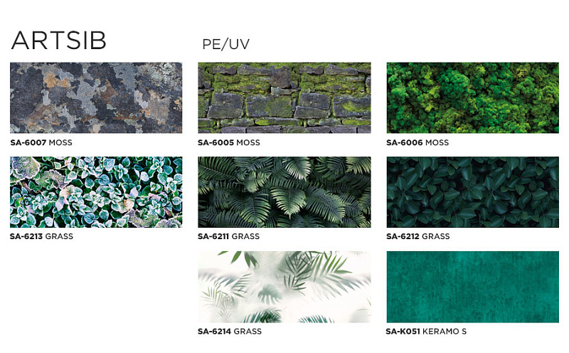 Стальная композитная панель SIBALUX Сталь ARTSIB GRASS, MOSS & ICE